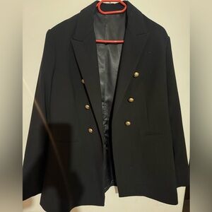Zara Black Blazer with Gold Buttons